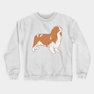 Cute king charles cavalier spaniel drawing Crewneck Sweatshirt